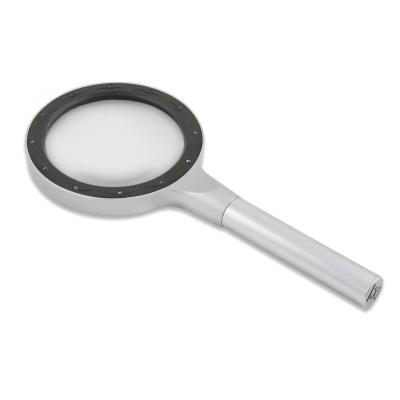 Handheld magnifier 2,5X Ø90 mm glass lens and 8xLEDs